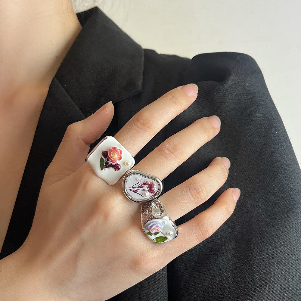 Kalena Tweed Rose Ring [3PCM24F0]