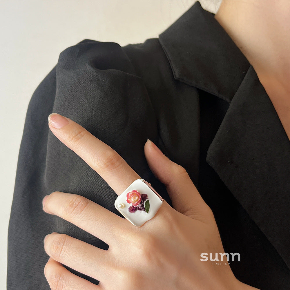 Kalena Tweed Rose Ring [3PCM24F0]