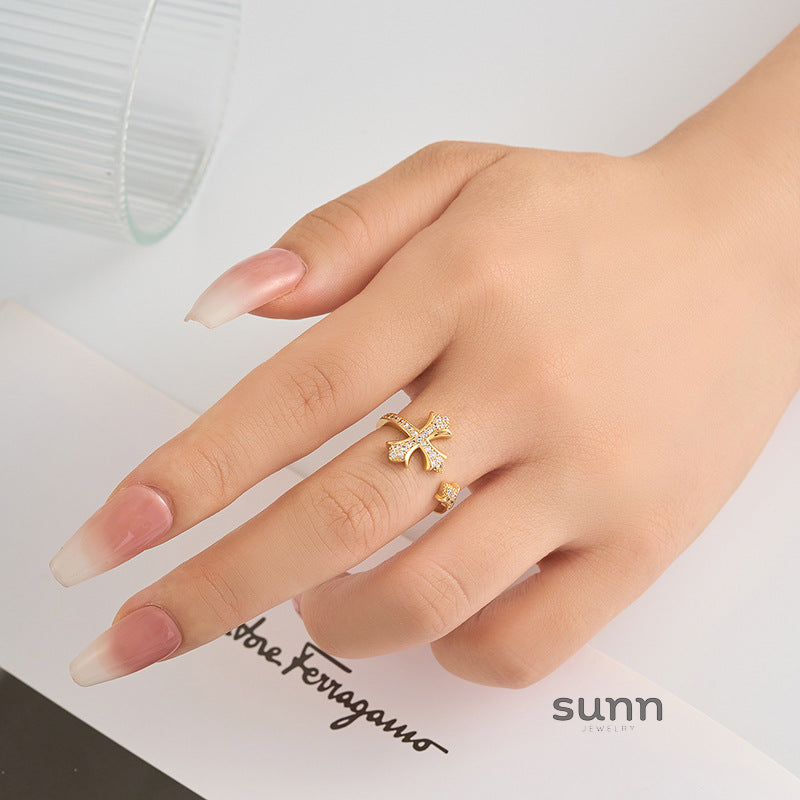 Kaleya Zirconia Cross Ring [XBRW9LMO]