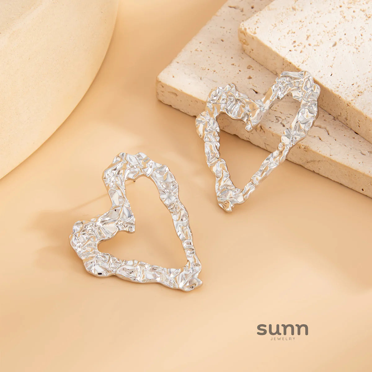Kalina Sculpted Heart Studs