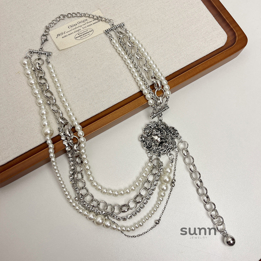 Kalise Multi-Layered Pearl Necklace [ZGNDINUO]