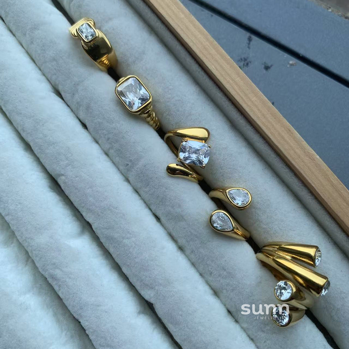 Kamari Geometric Zircon Ring [4QAL519V]