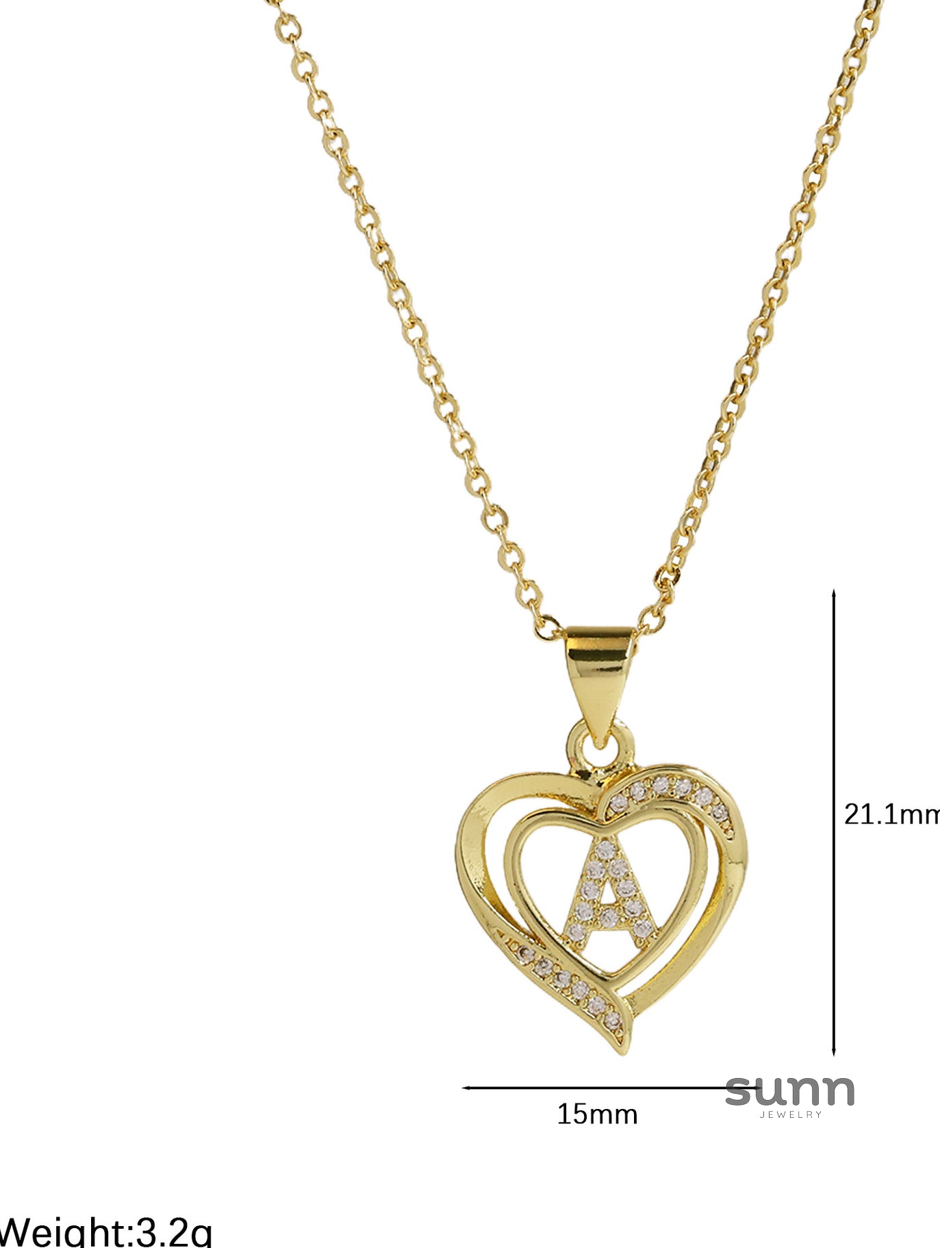 Kamarie Initial Heart Necklace [76A5TKVV]