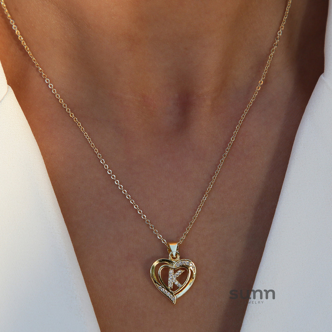 Kamarie Initial Heart Necklace [35PVLFAQ]