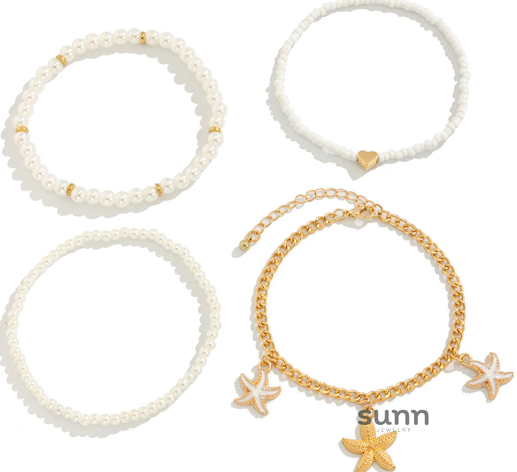 Kambria Pearl Starfish Anklets