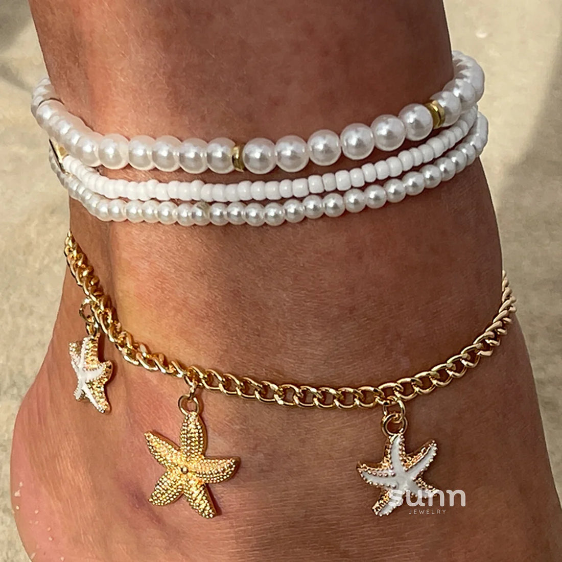 Kambria Pearl Starfish Anklets