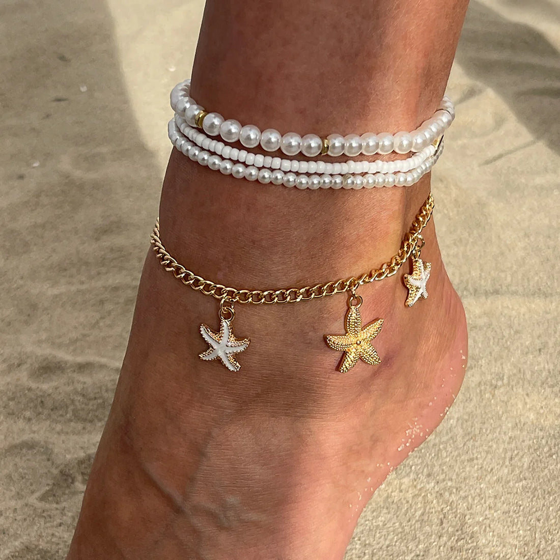 Kambria Pearl Starfish Anklets
