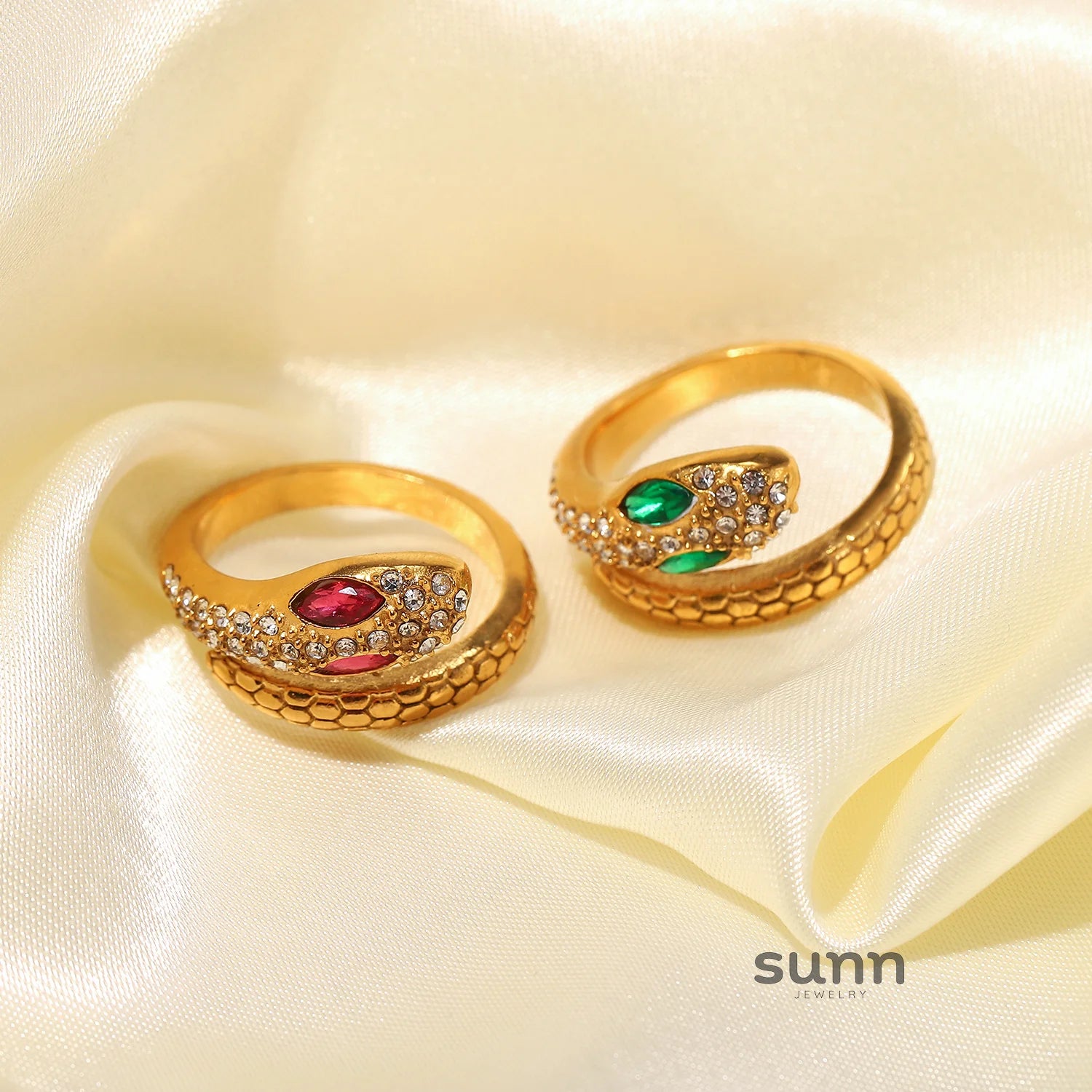 Kamia Serpent Green Eye Ring