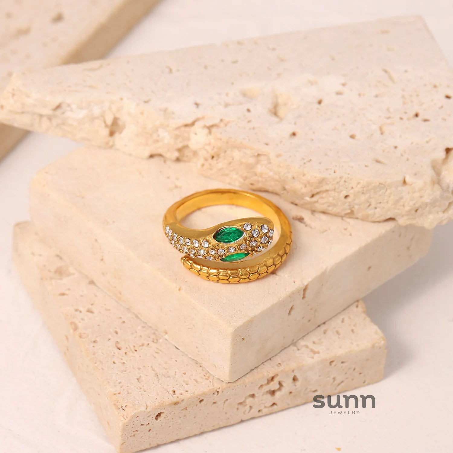 Kamia Serpent Green Eye Ring
