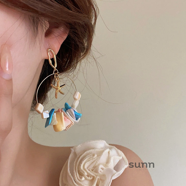 Kamila Iridescent Shell Dangles [G8FBS25H]