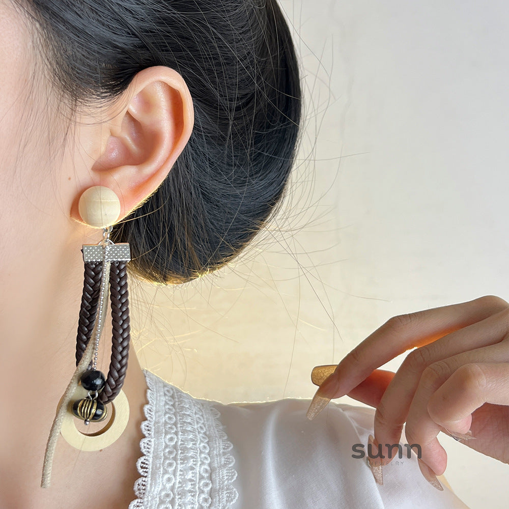 Kamira Braided Tassel Earrings [MGLH7IPD]