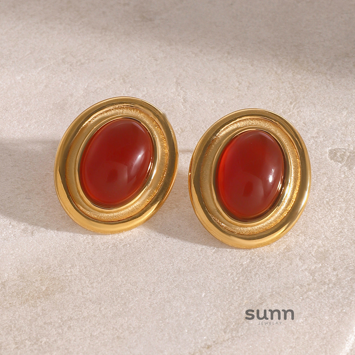 Kamira Medieval Agate Earrings [INGA3A2Y]