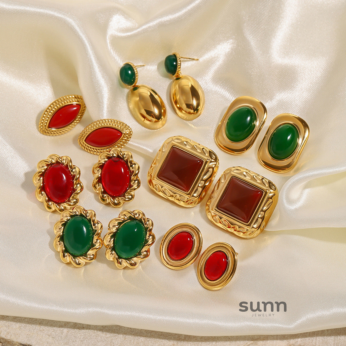 Kamira Medieval Agate Earrings [F3DPWKUM]