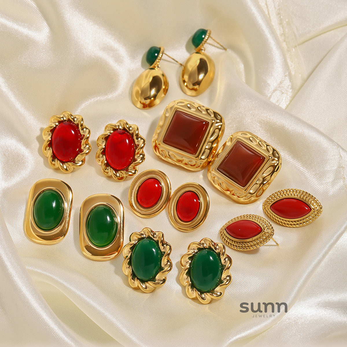 Kamira Medieval Agate Earrings [3RNGZDIV]