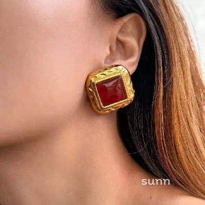 Kamira Medieval Agate Earrings [AP90GEBN]