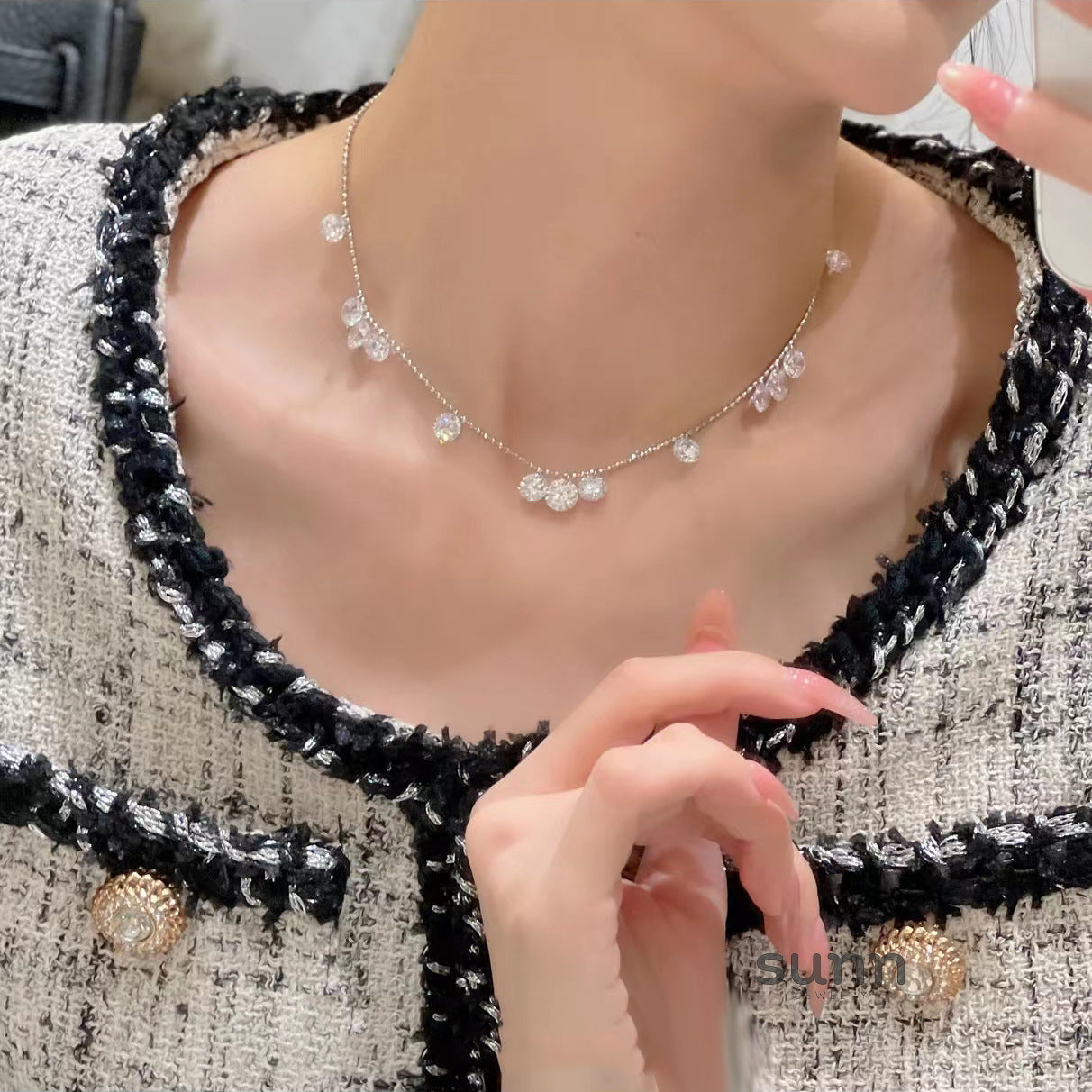 Kamoni Celestial Teardrop Zircon Necklace [V9WN8IMH]