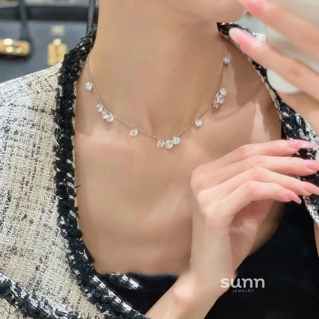 Kamoni Celestial Teardrop Zircon Necklace [93NVIOVW]