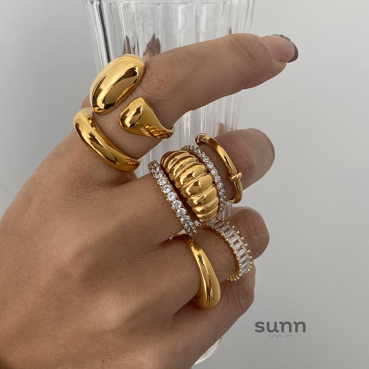 Kamrynn Zircon Stainless Rings [YWR4GQ3X]