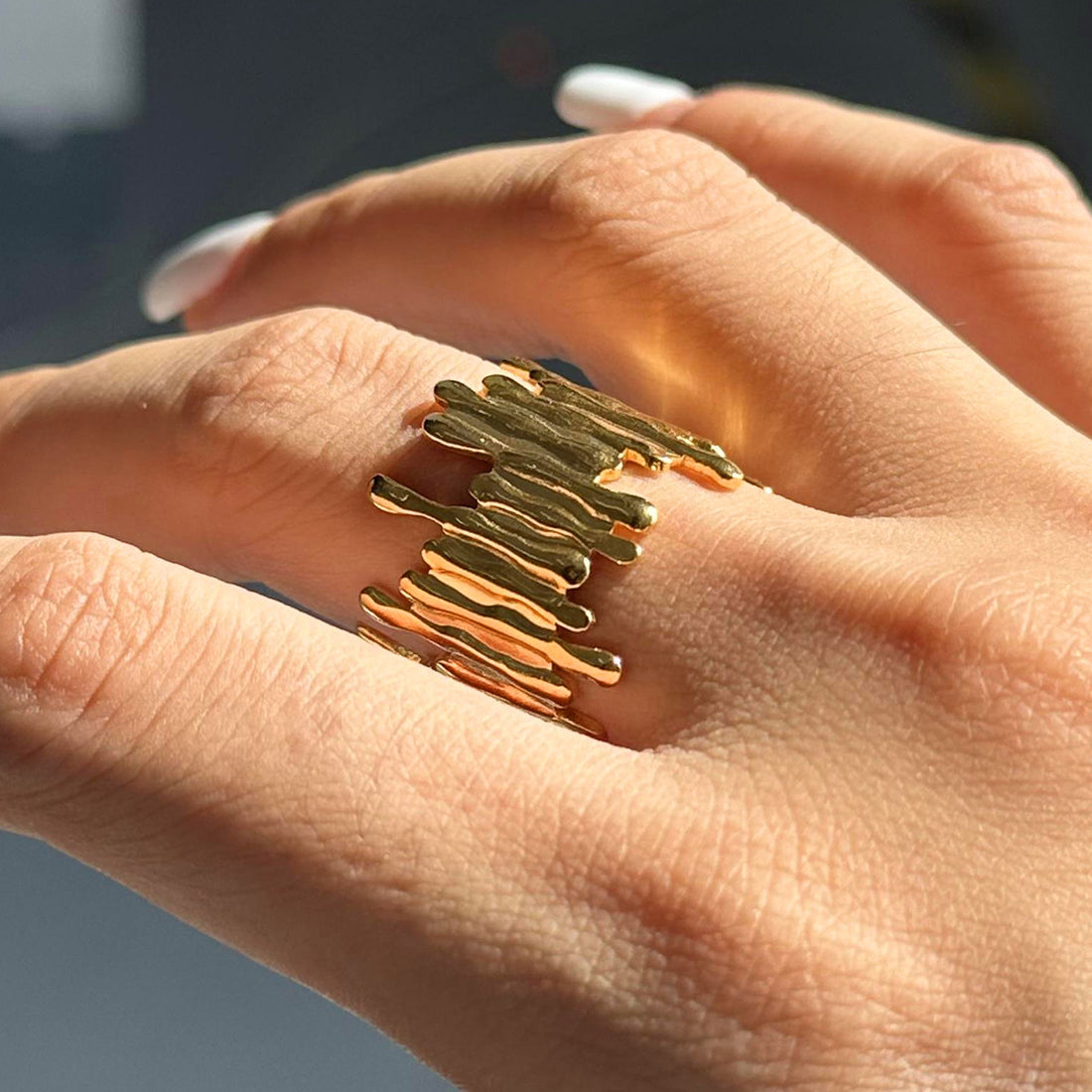 Kamyla Sculpted Open Ring [E86NHPZT]