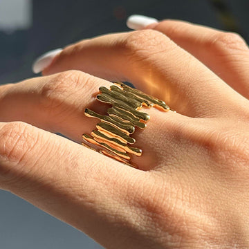 Kamyla Sculpted Open Ring [E86NHPZT]