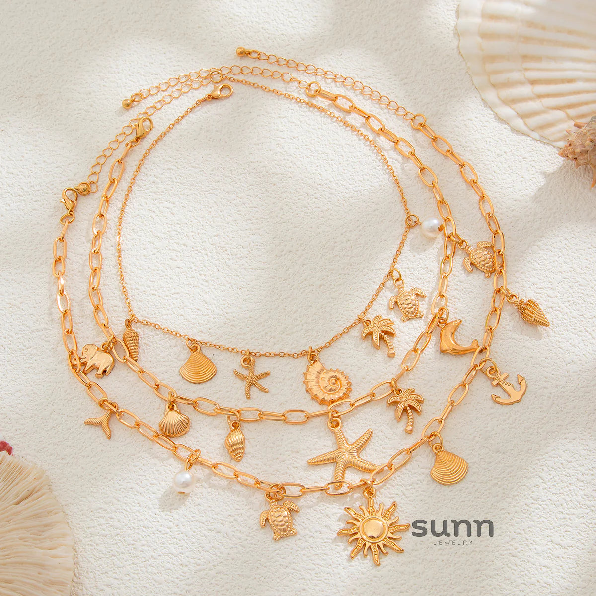 Karen Layered Marine Necklace Set