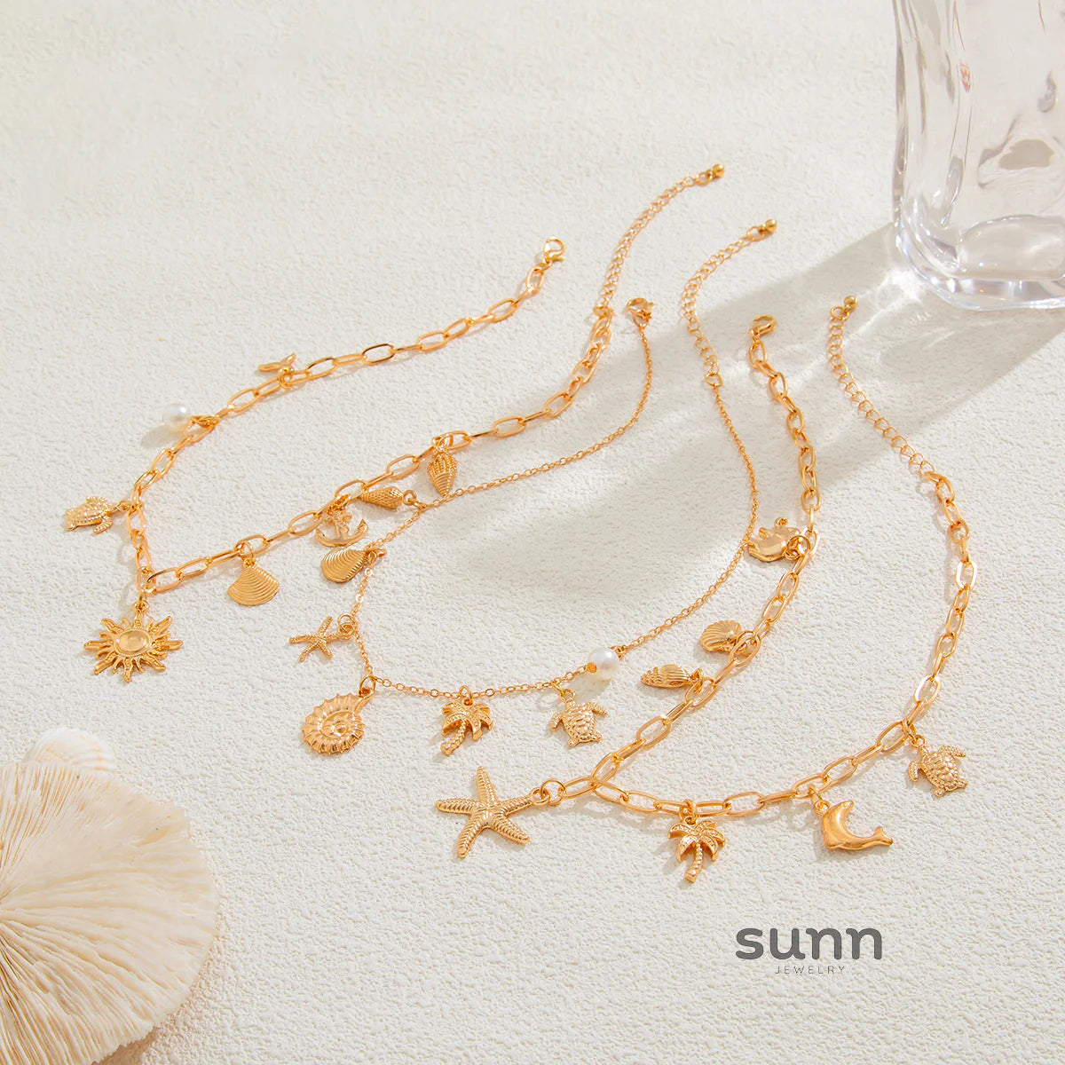 Karen Layered Marine Necklace Set