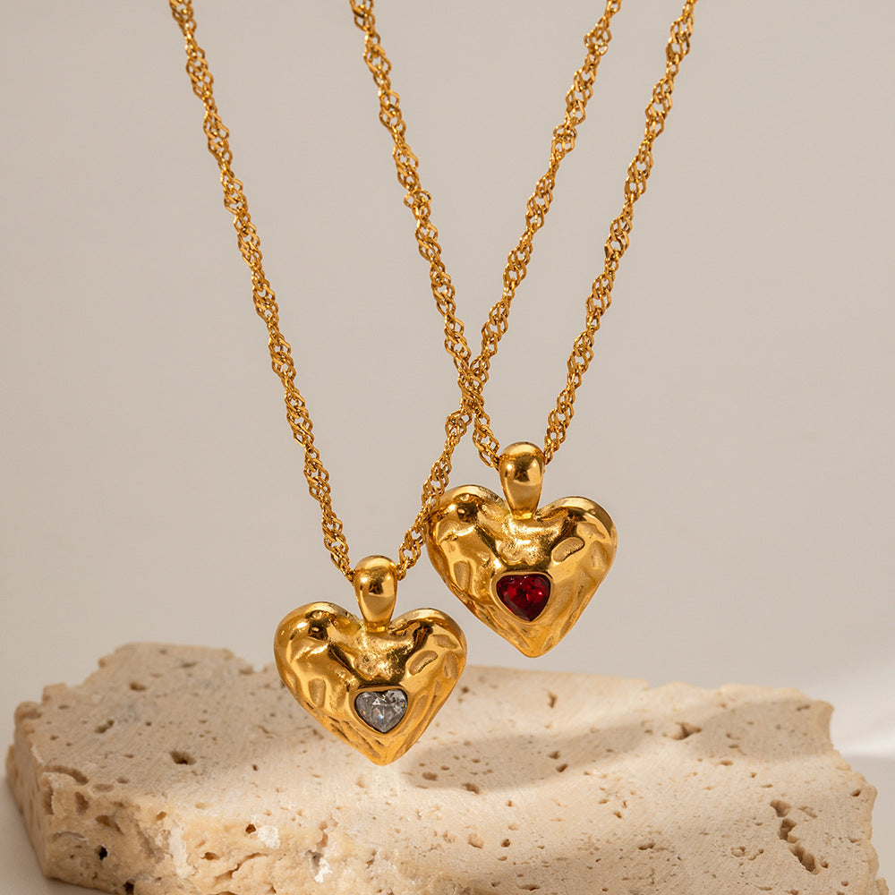 Karlyn Hammered Heart Necklace [DCM29RCL]