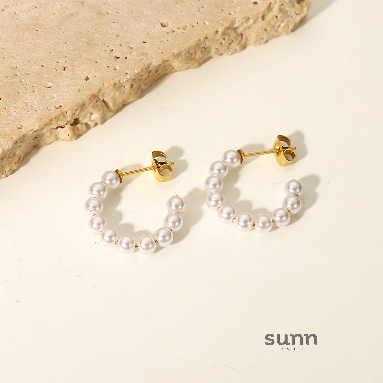 Karlyn Pearl C-Hoop Earrings