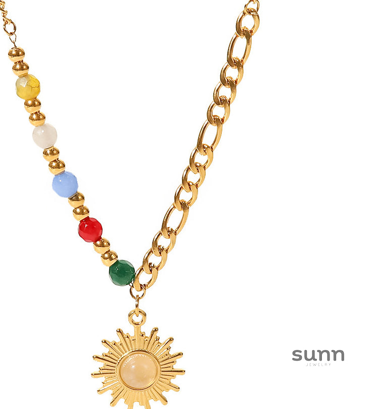 Karolyn Cat's Eye Sun Necklace [ZWL4ER93]