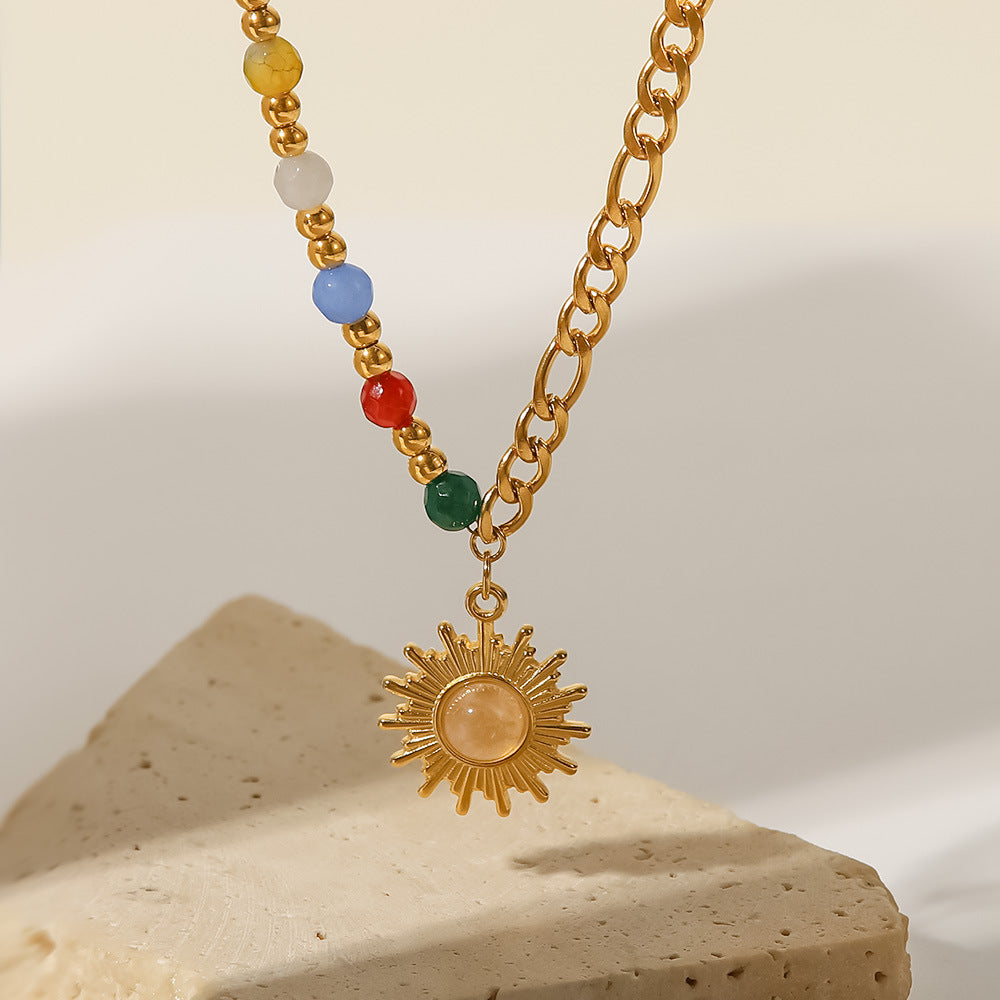 Karolyn Cat's Eye Sun Necklace [RBK7UCX5]