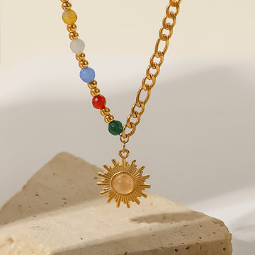 Karolyn Cat's Eye Sun Necklace [RBK7UCX5]