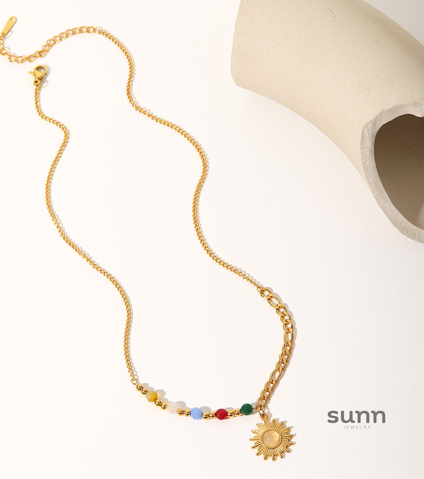 Karolyn Cat's Eye Sun Necklace [EZMSXS60]