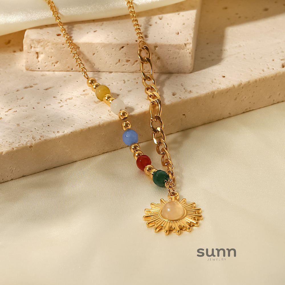Karolyn Cat's Eye Sun Necklace [079YOS5S]