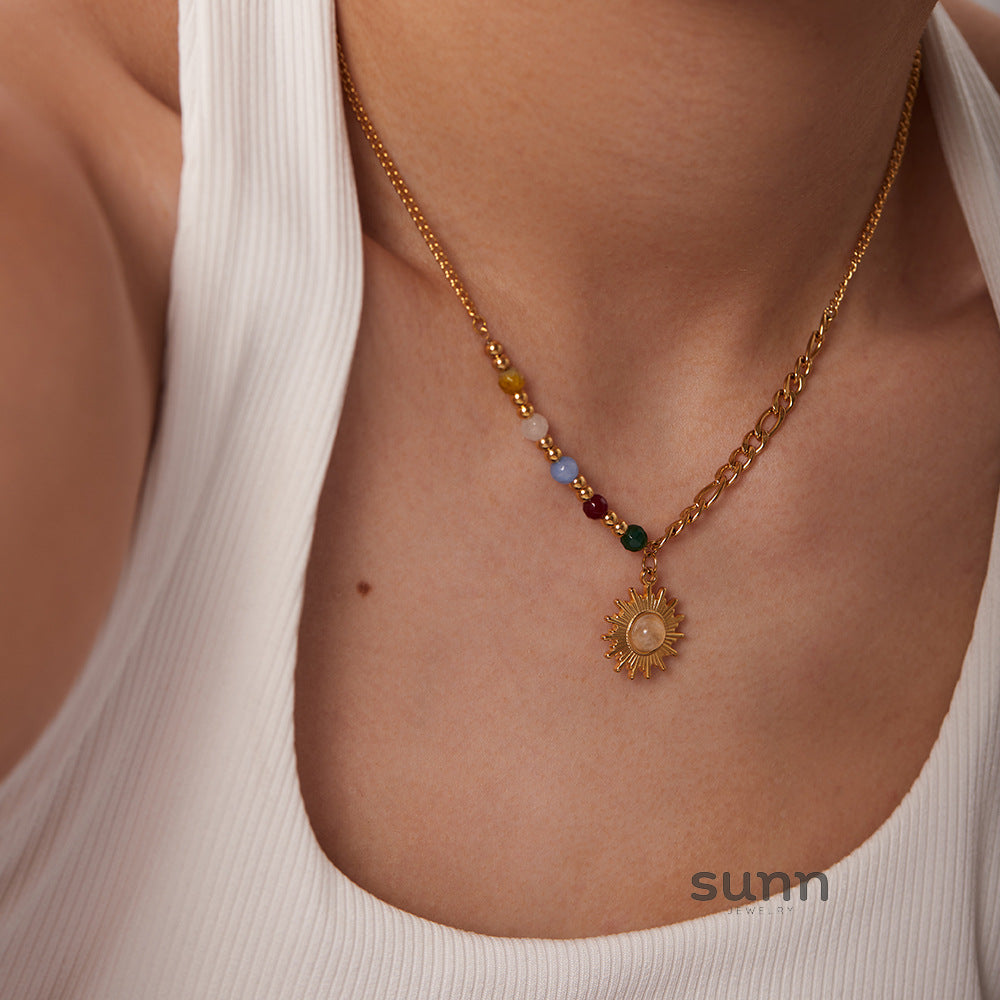 Karolyn Cat's Eye Sun Necklace [H5AK29Z9]