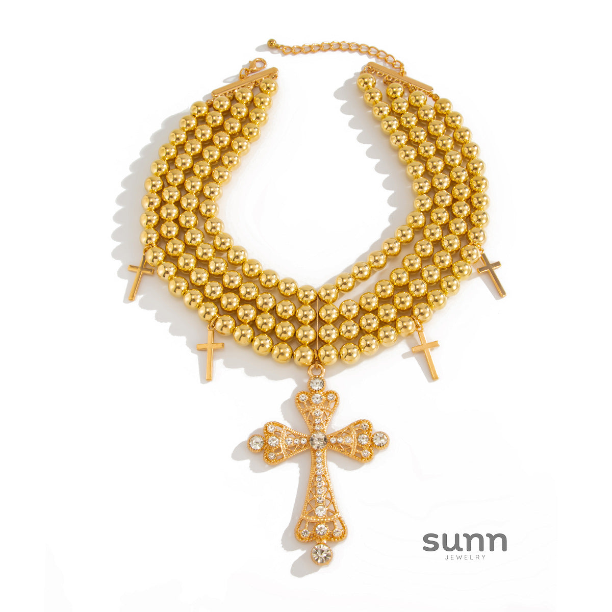 Karolyn Layered Beaded Cross Necklace [YOIKK1BJ]