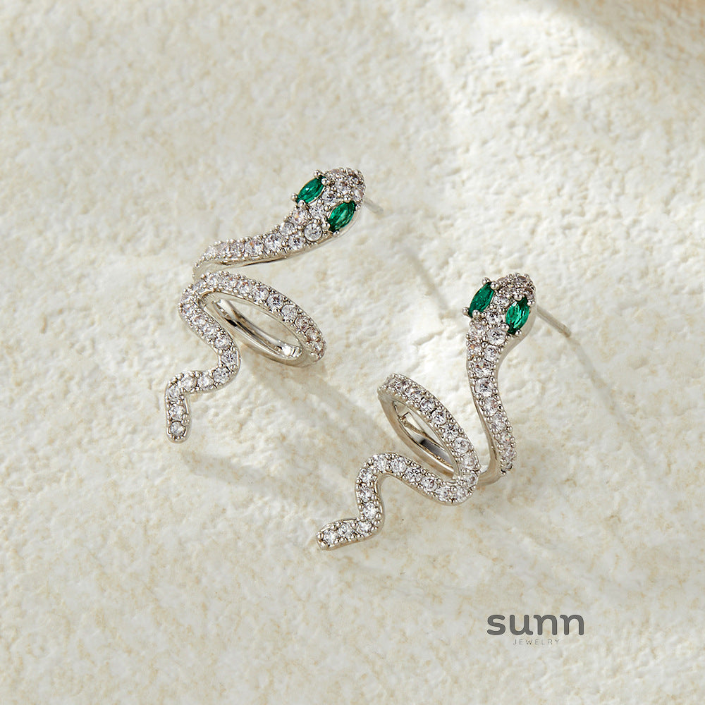 Karra Zircon Serpent Studs [A7BZBBWY]