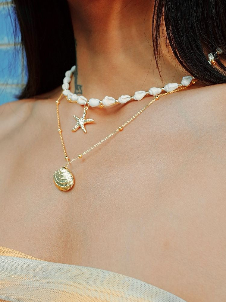 Karyn Shell Layered Pendant Necklace [JSV3XM6P]