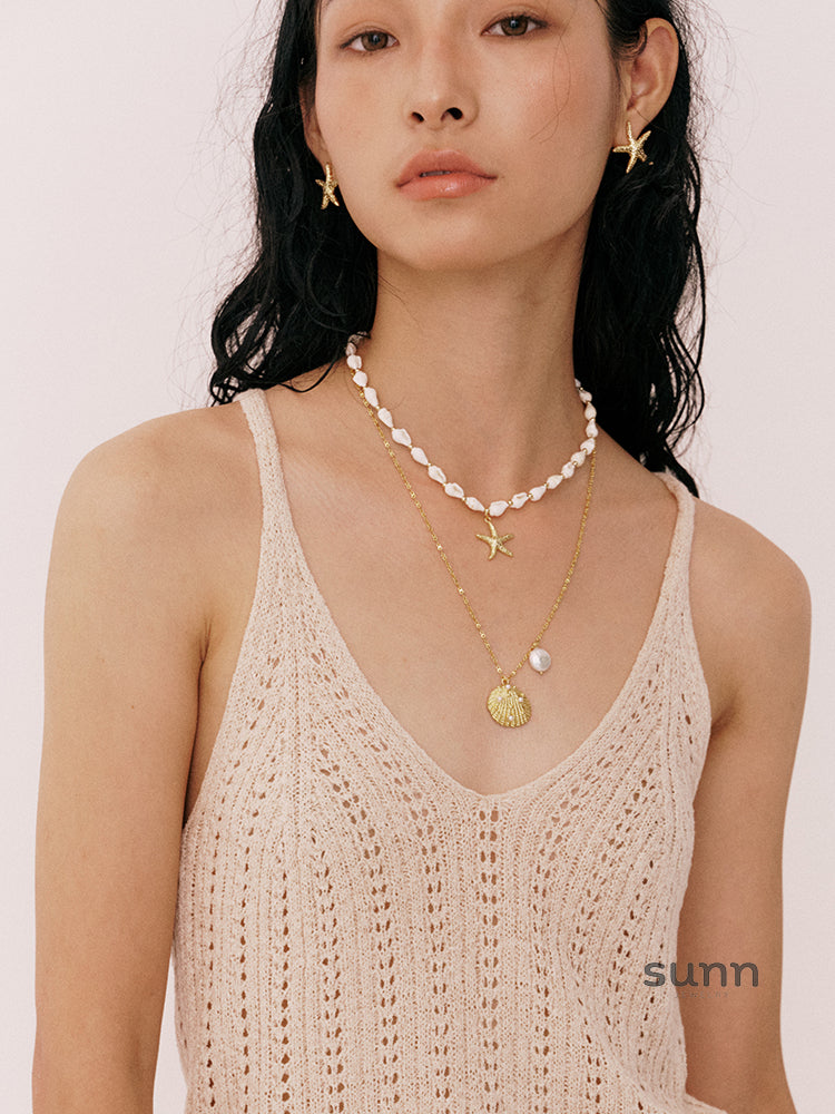 Karyn Shell Layered Pendant Necklace [O2VRKBH5]