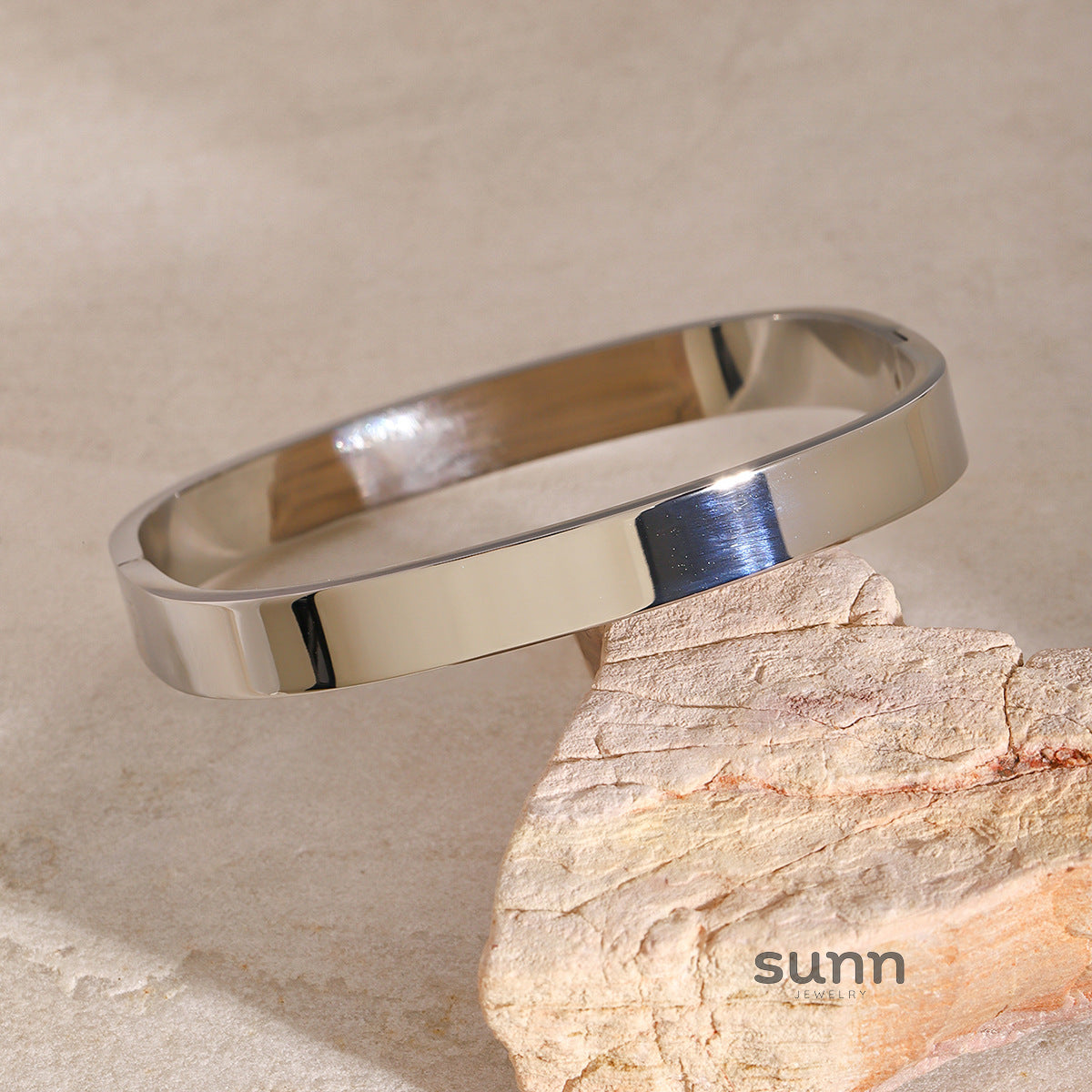 Karyn Titanium Steel Cuff Bracelet [9CZUX35R]