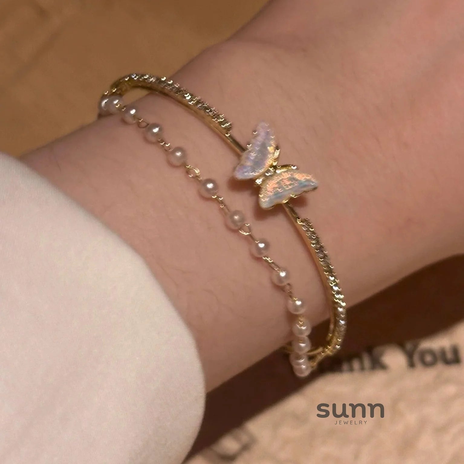 Kashmere Pearl Butterfly Cuff