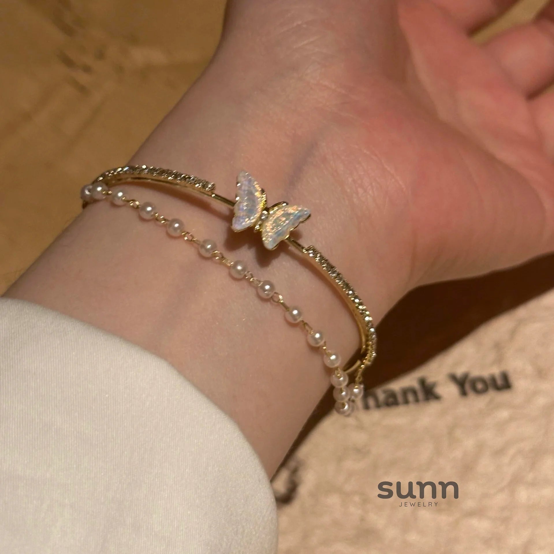 Kashmere Pearl Butterfly Cuff
