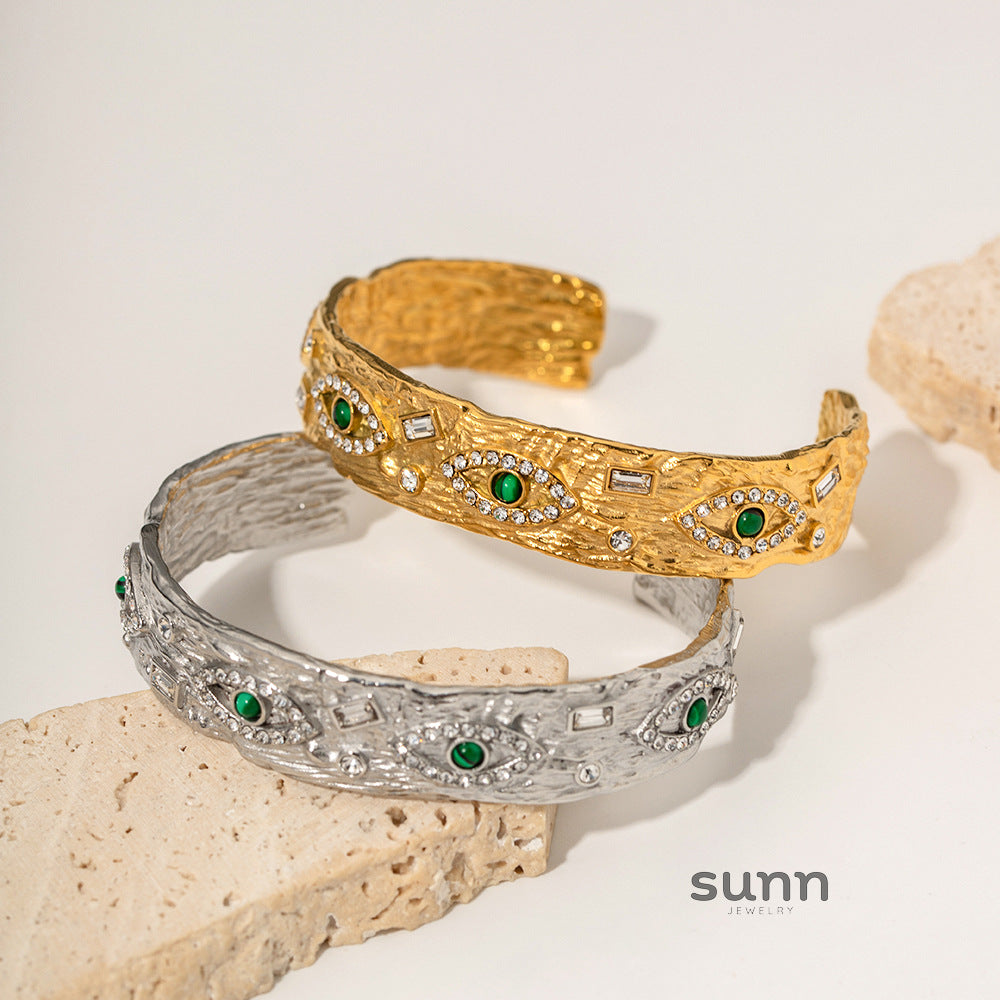 Kashvi Malachite Evil Eye Bracelet [NPWNK49M]