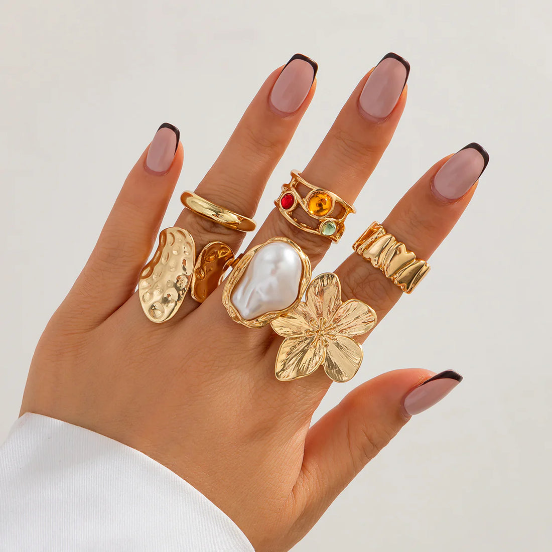 Kasia Baroque Floral Ring Set