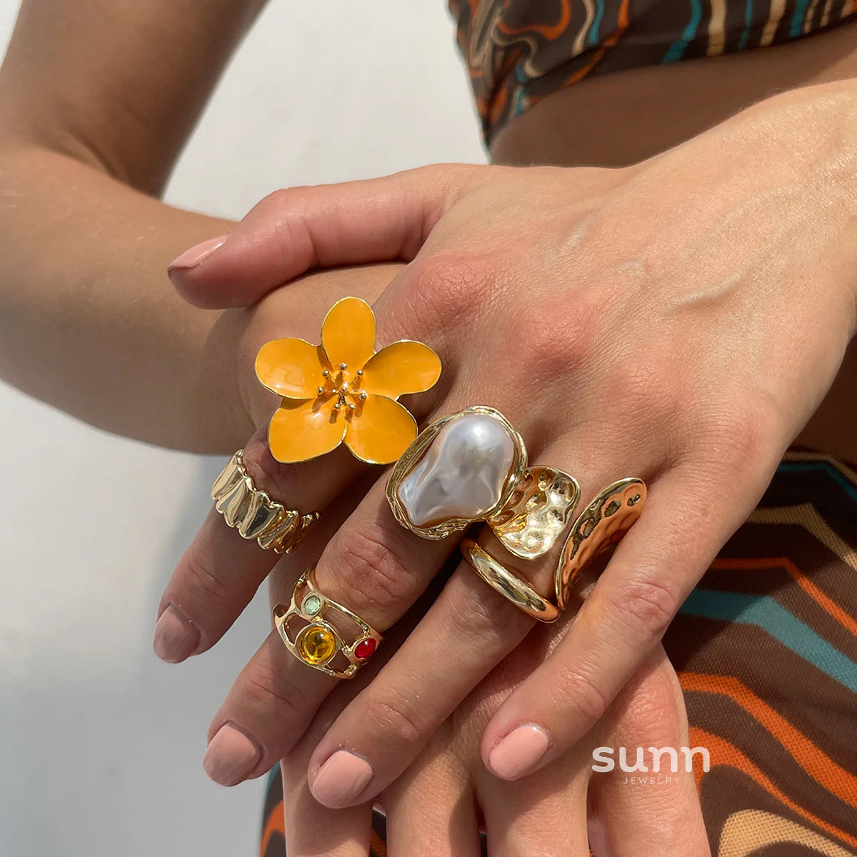 Kasia Baroque Floral Ring Set