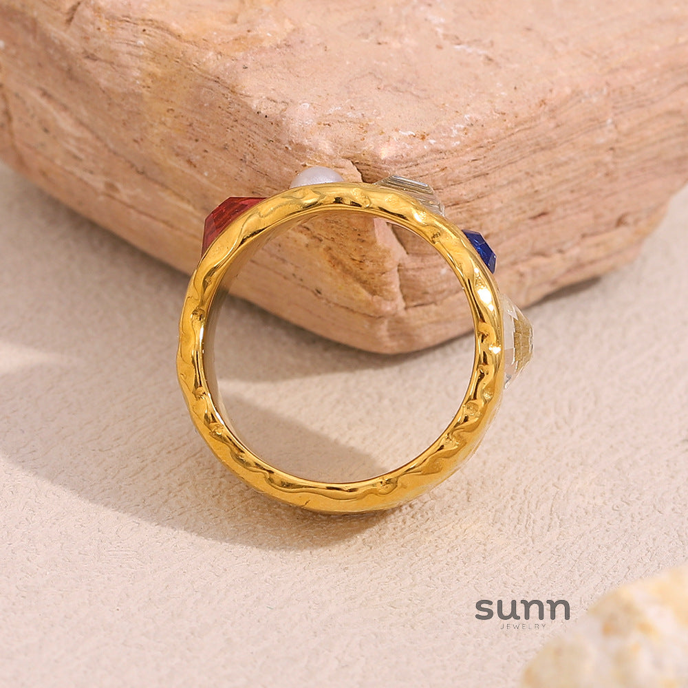 Kasia Gold Zircon Pearl Ring [R0MU4IQQ]