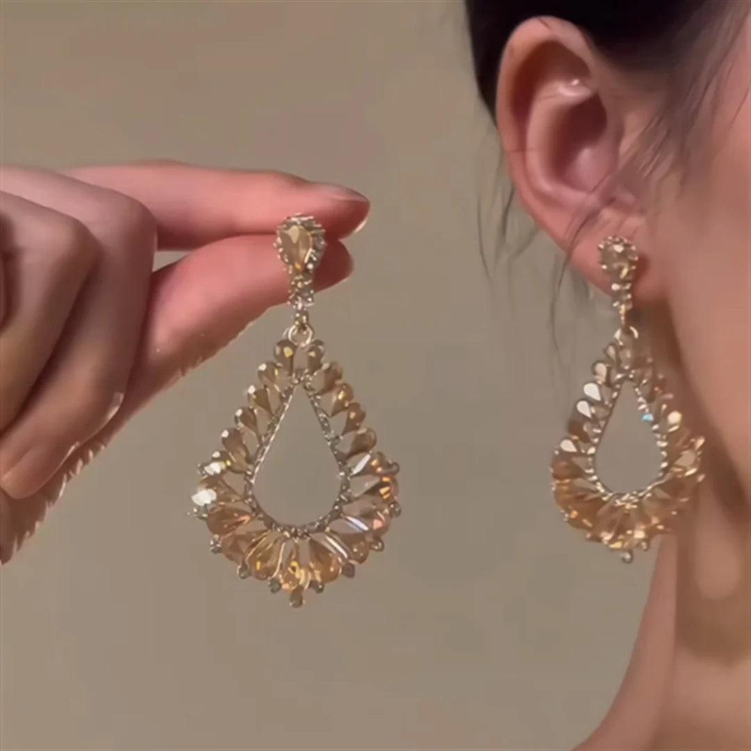 Kassia Hollow Zirconia Drop Earrings