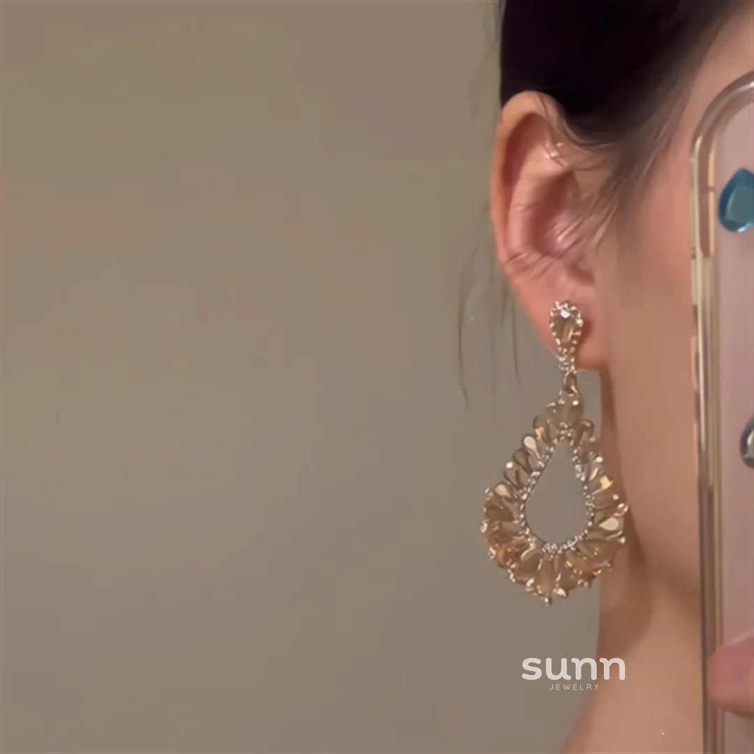 Kassia Hollow Zirconia Drop Earrings