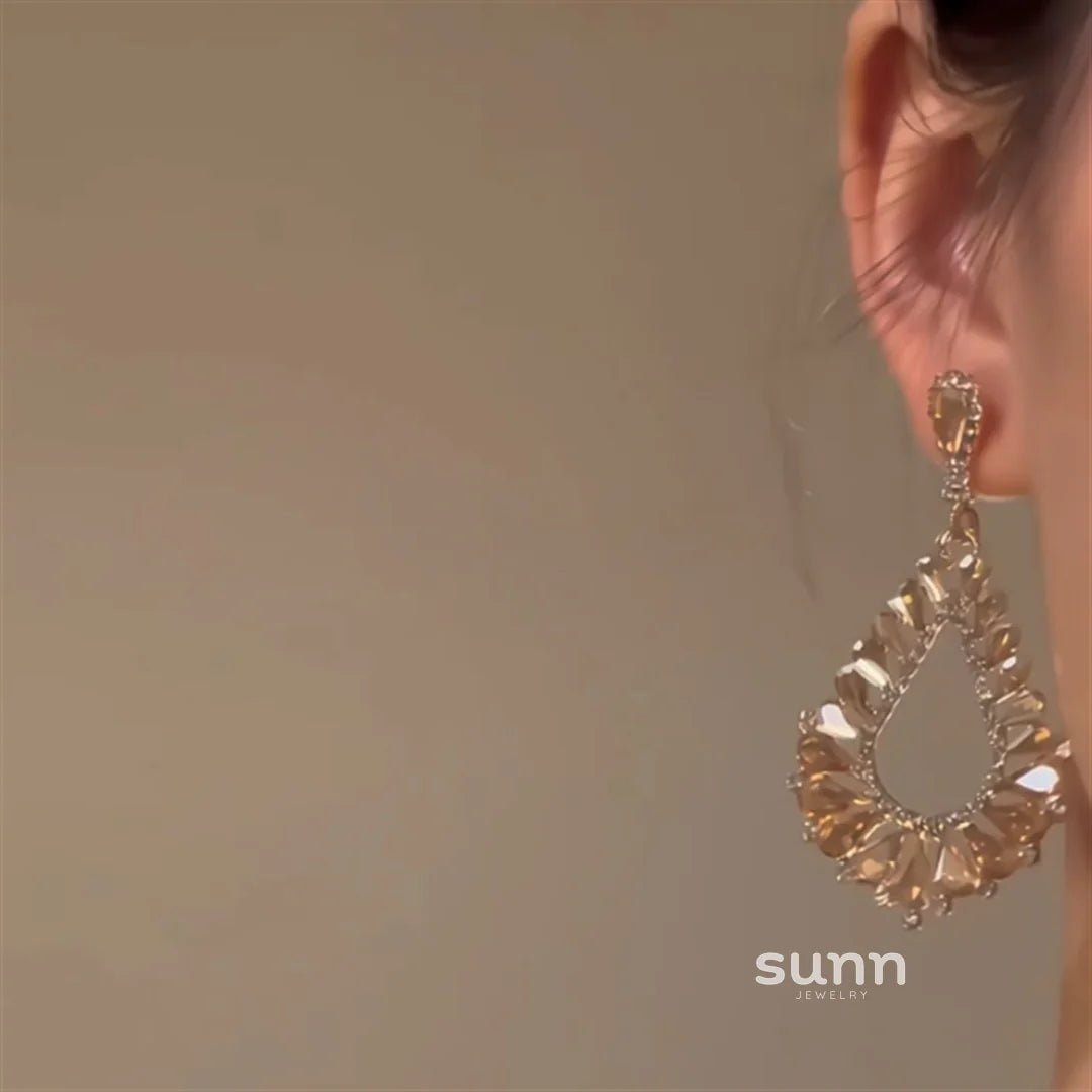 Kassia Hollow Zirconia Drop Earrings