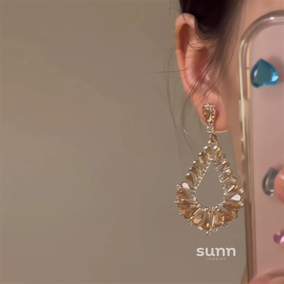 Kassia Hollow Zirconia Drop Earrings