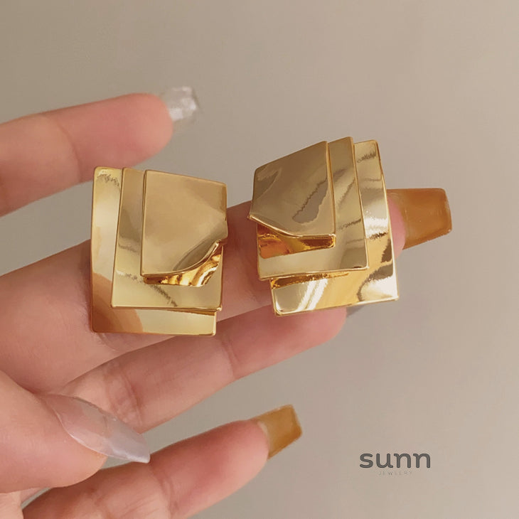 Kassidee Layered Geometric Earrings [S9OYIN0P]